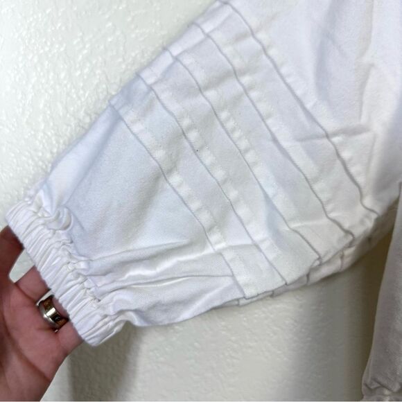 7 For All Mankind White Puff Sleeve Babydoll Dress Size L - Picture 5 of 11